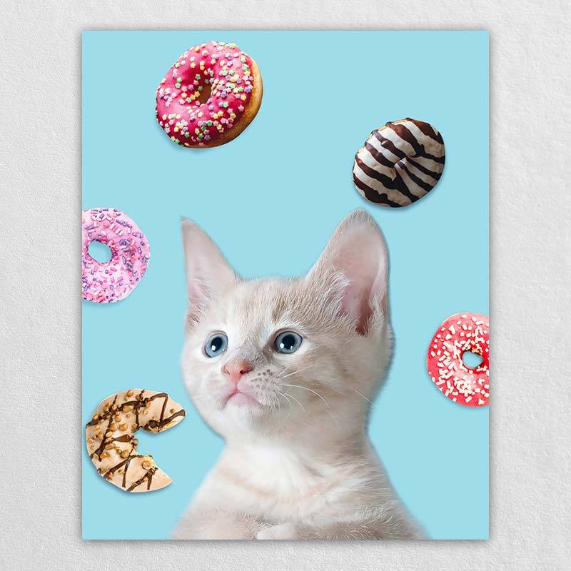 Dessert Moment Cartoon Dog Portrait Pet Canvas