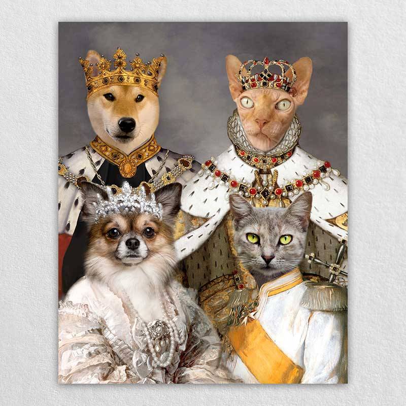 Royal Family Dog Painting Pet Portrait Canvas