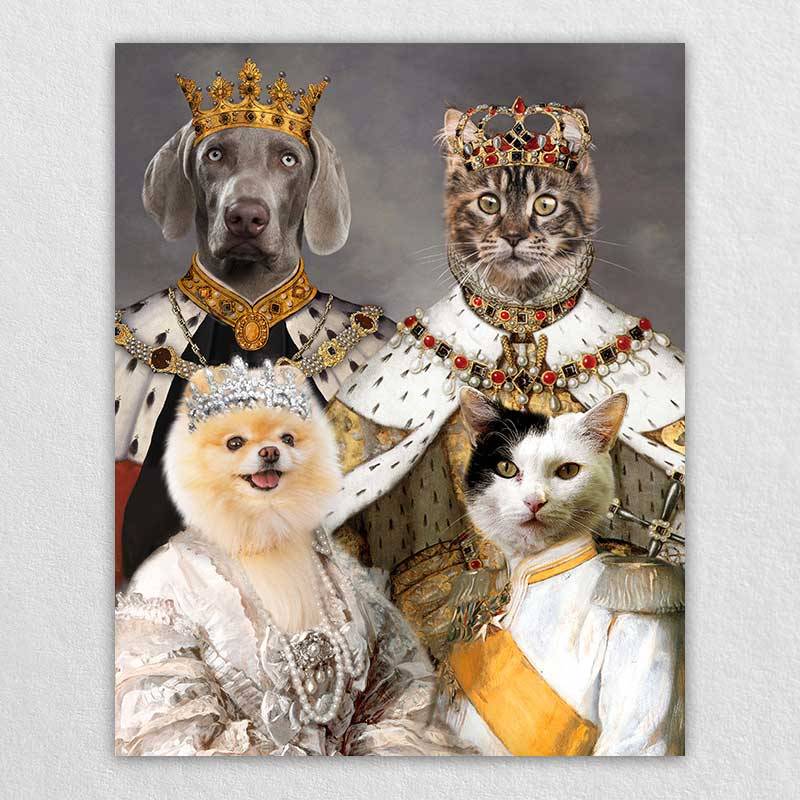 Royal Family Dog Painting Pet Portrait Canvas