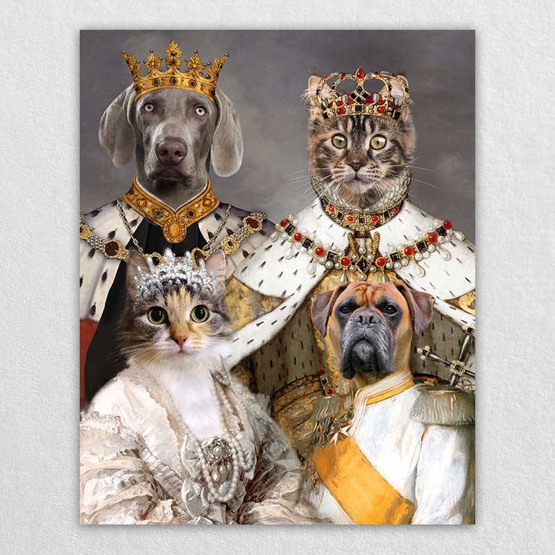 Royal Family Dog Painting Pet Portrait Canvas