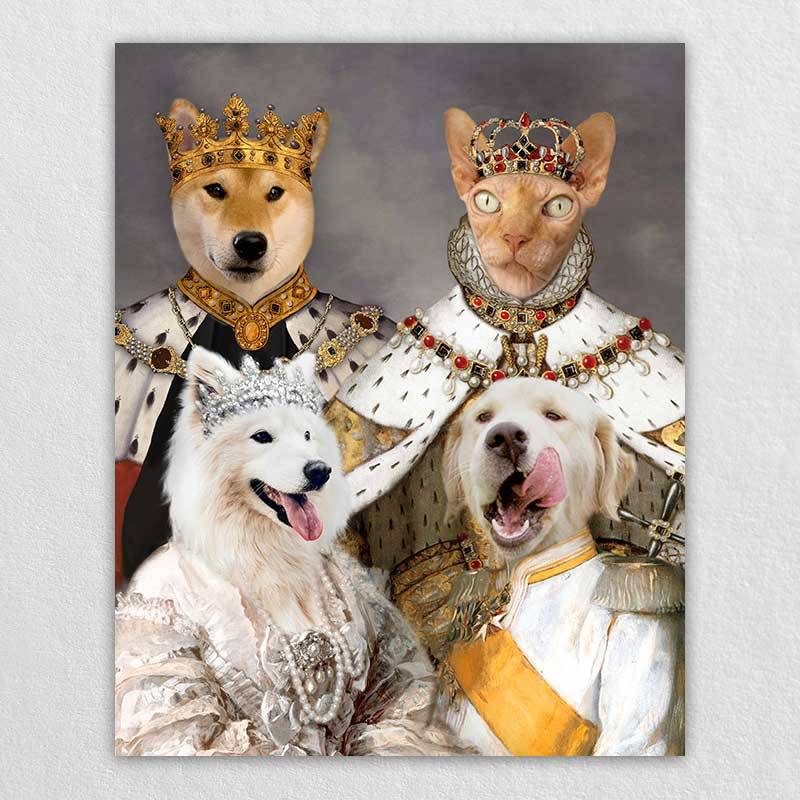 Royal Family Dog Painting Pet Portrait Canvas