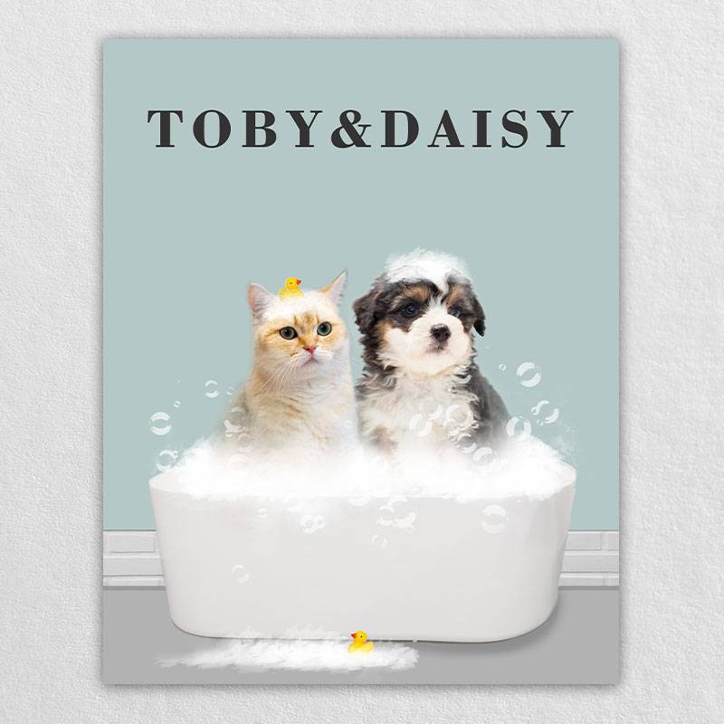 Custom Cat Pet Dog Bathroom Art