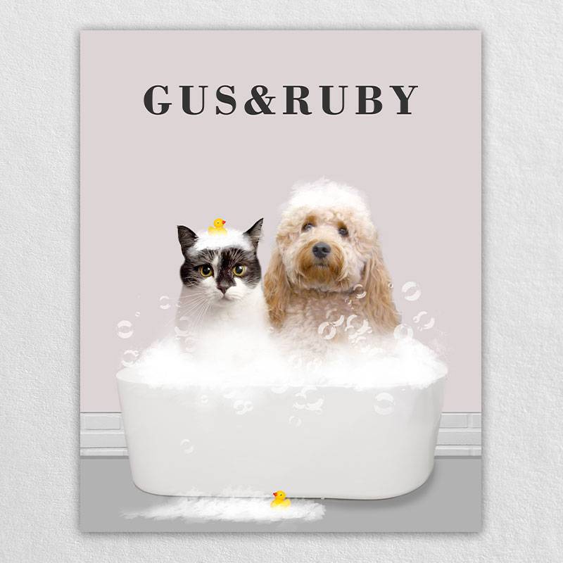 Custom Cat Pet Dog Bathroom Art