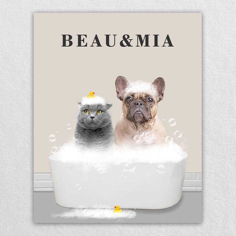 Custom Cat Pet Dog Bathroom Art