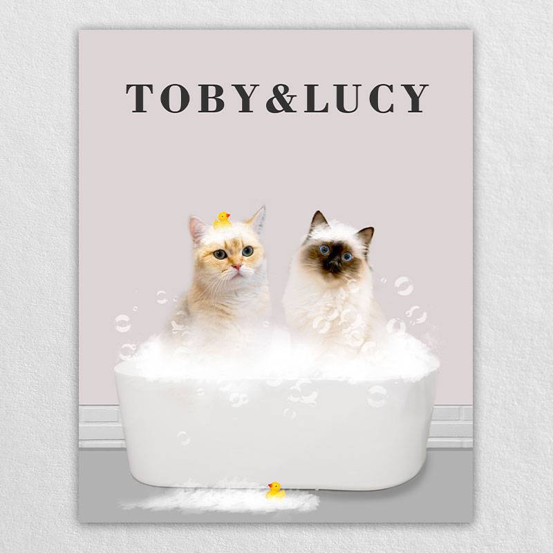 Custom Cat Pet Dog Bathroom Art