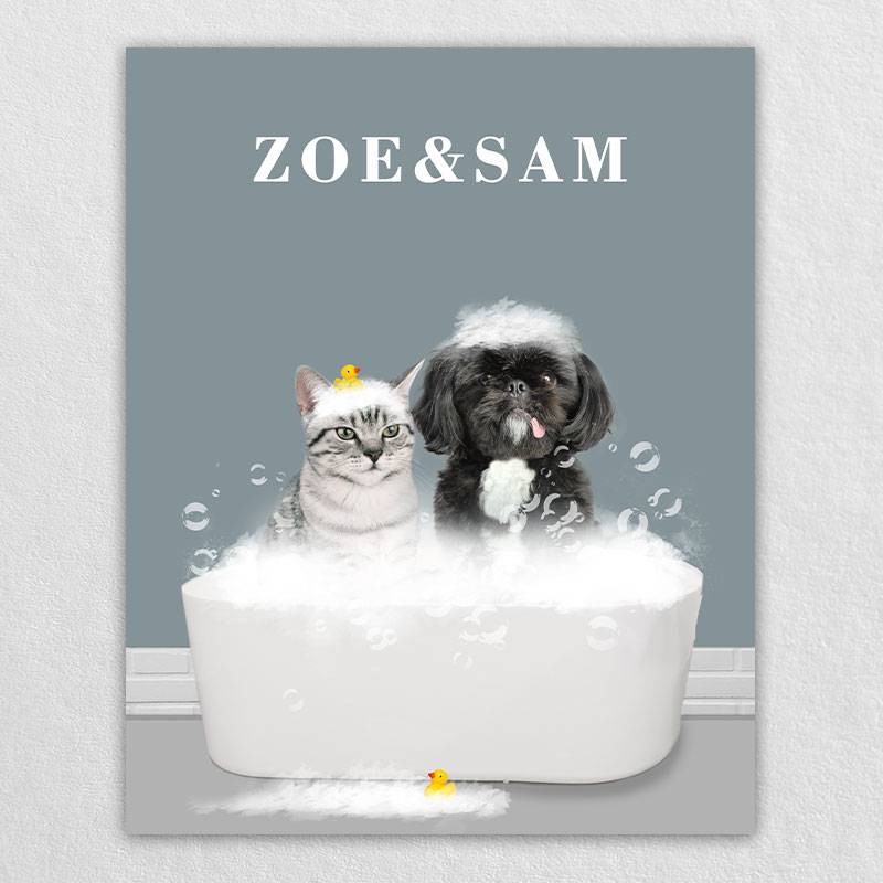 Custom Cat Pet Dog Bathroom Art