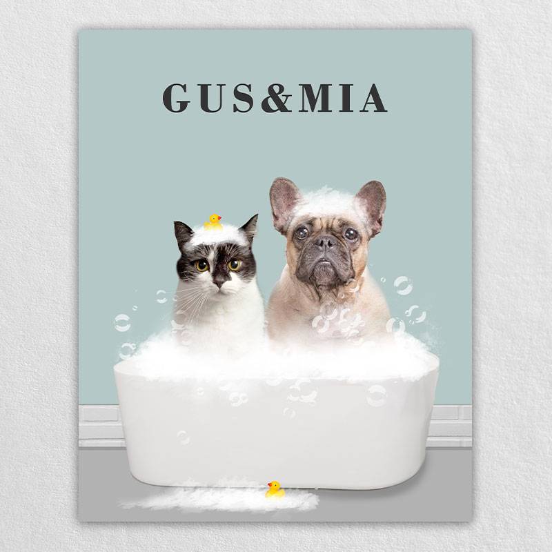 Custom Cat Pet Dog Bathroom Art