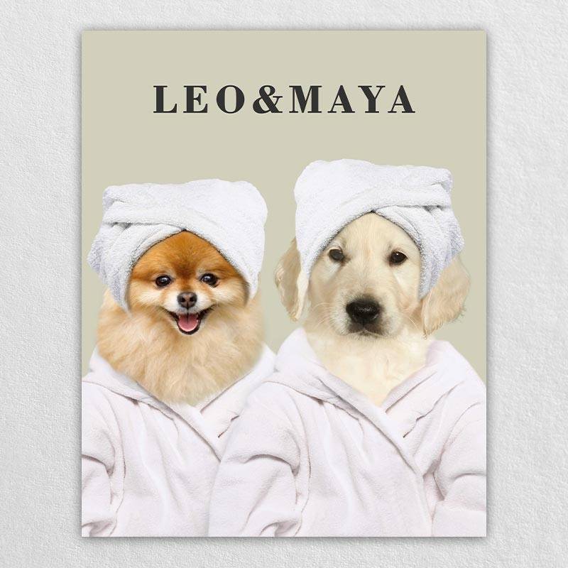 Funny Dog Bathroom Art Pet Canvas