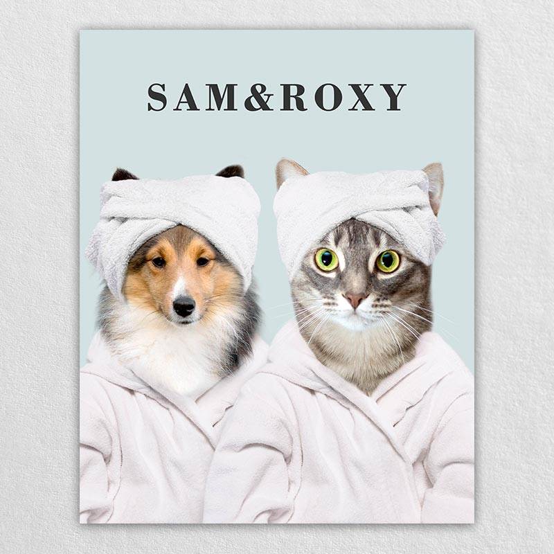 Funny Dog Bathroom Art Pet Canvas