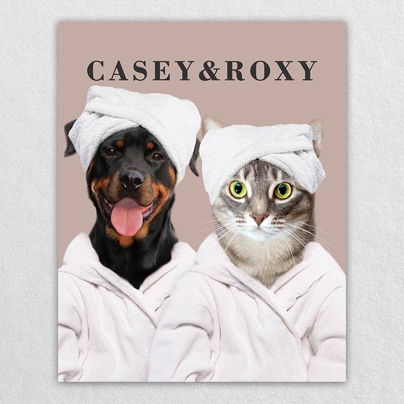 Funny Dog Bathroom Art Pet Canvas