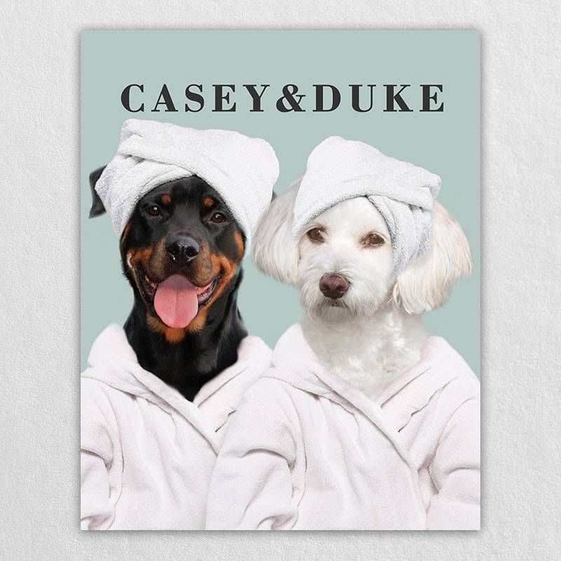 Funny Dog Bathroom Art Pet Canvas