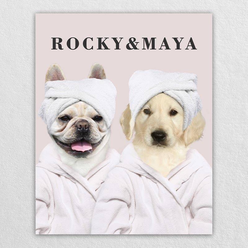 Funny Dog Bathroom Art Pet Canvas