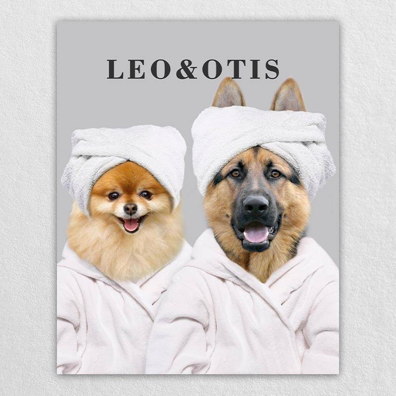 Funny Dog Bathroom Art Pet Canvas