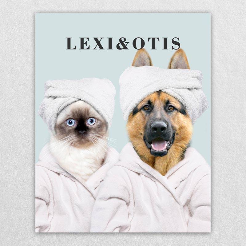 Funny Dog Bathroom Art Pet Canvas