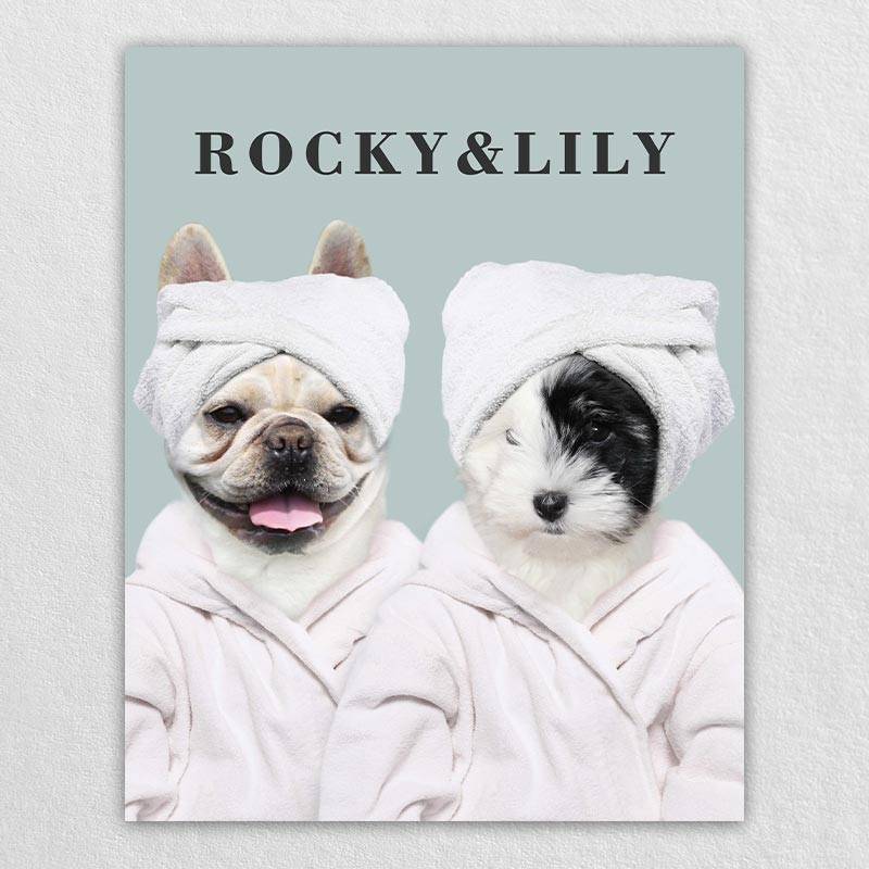 Funny Dog Bathroom Art Pet Canvas