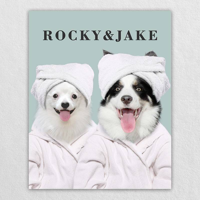 Funny Dog Bathroom Art Pet Canvas