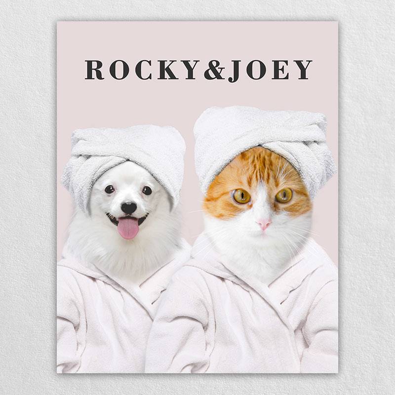 Funny Dog Bathroom Art Pet Canvas