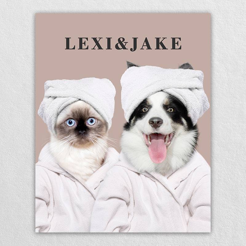 Funny Dog Bathroom Art Pet Canvas