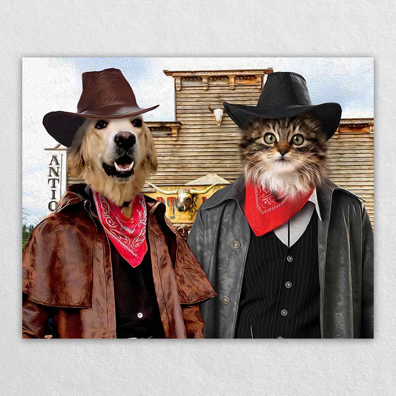 Pet In Costume Canvas For 2 Pets