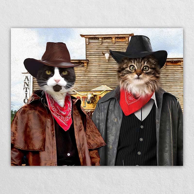 Pet In Costume Canvas For 2 Pets