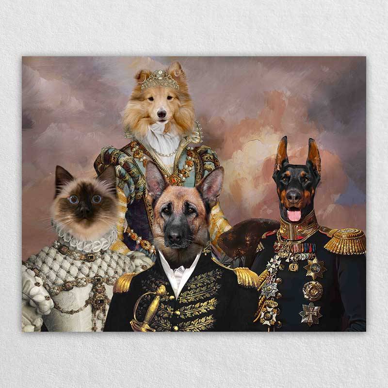 Pet Cat Dog Portrait Historical Royal Pet Family