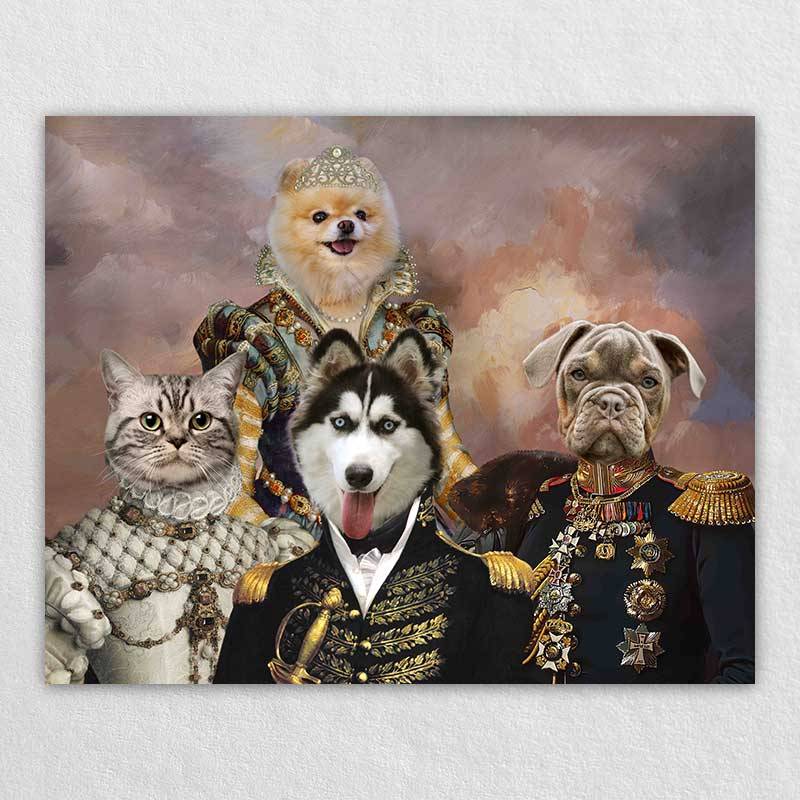 Pet Cat Dog Portrait Historical Royal Pet Family