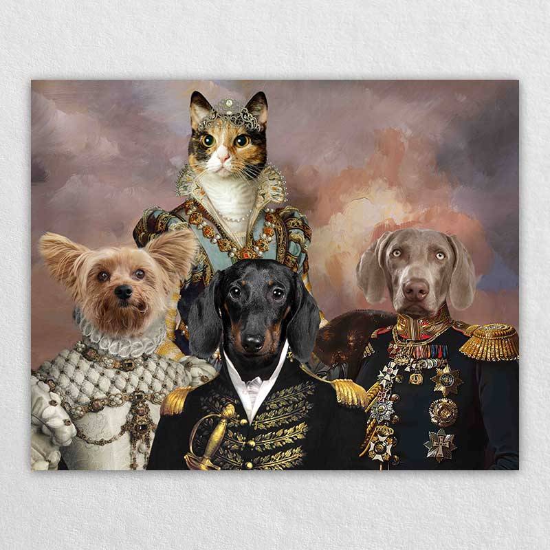 Pet Cat Dog Portrait Historical Royal Pet Family