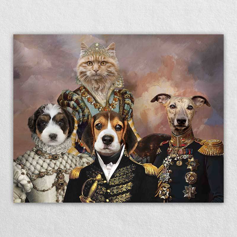 Pet Cat Dog Portrait Historical Royal Pet Family