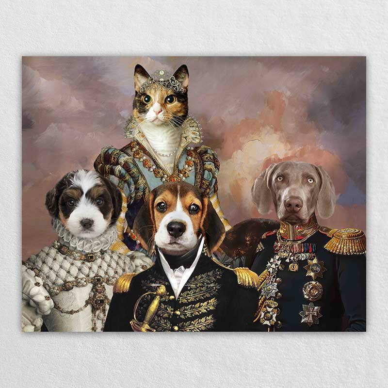 Pet Cat Dog Portrait Historical Royal Pet Family