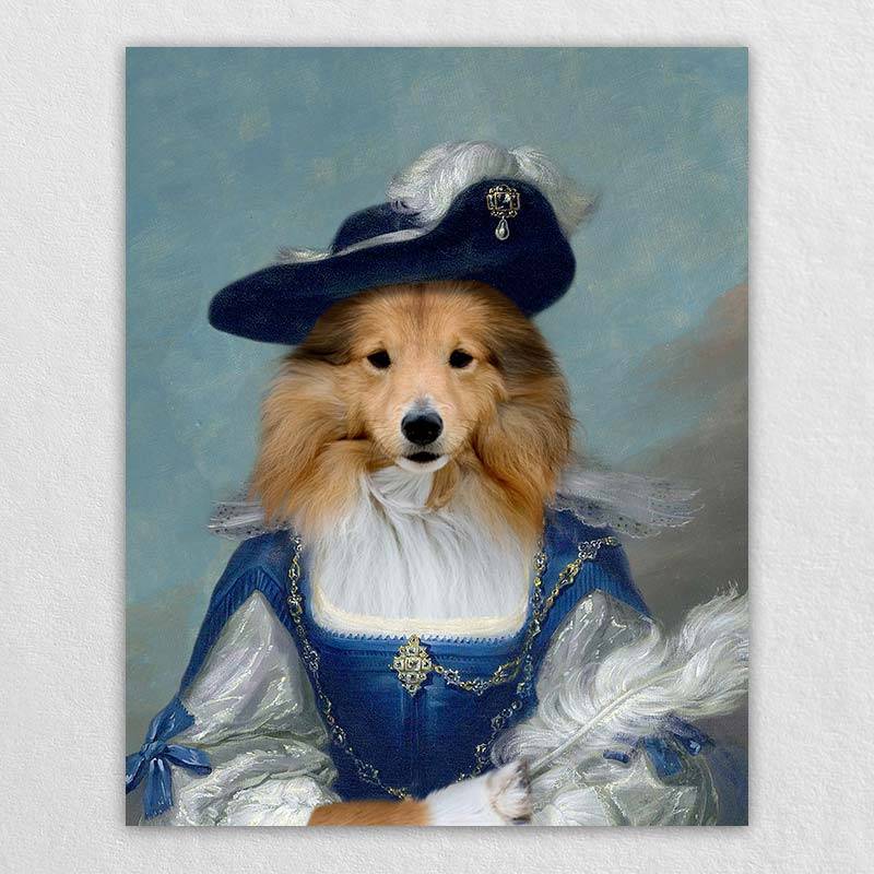 Queen Royal Pet Dog Portrait Regal Canvas