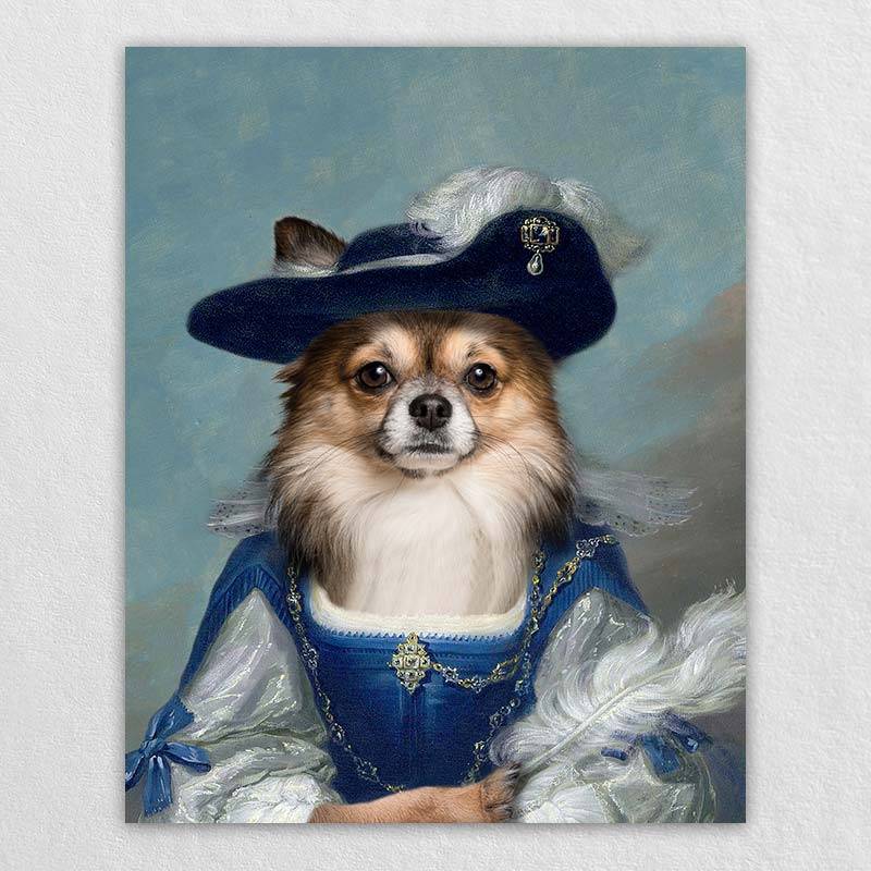 Queen Royal Pet Dog Portrait Regal Canvas