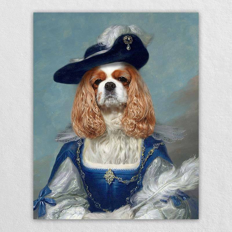 Queen Royal Pet Dog Portrait Regal Canvas