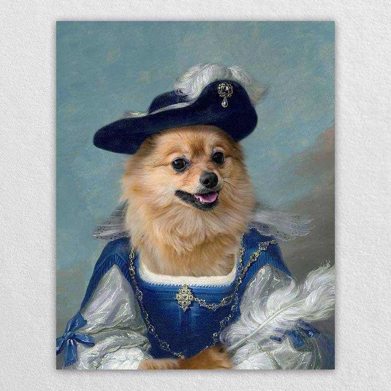 Queen Royal Pet Dog Portrait Regal Canvas