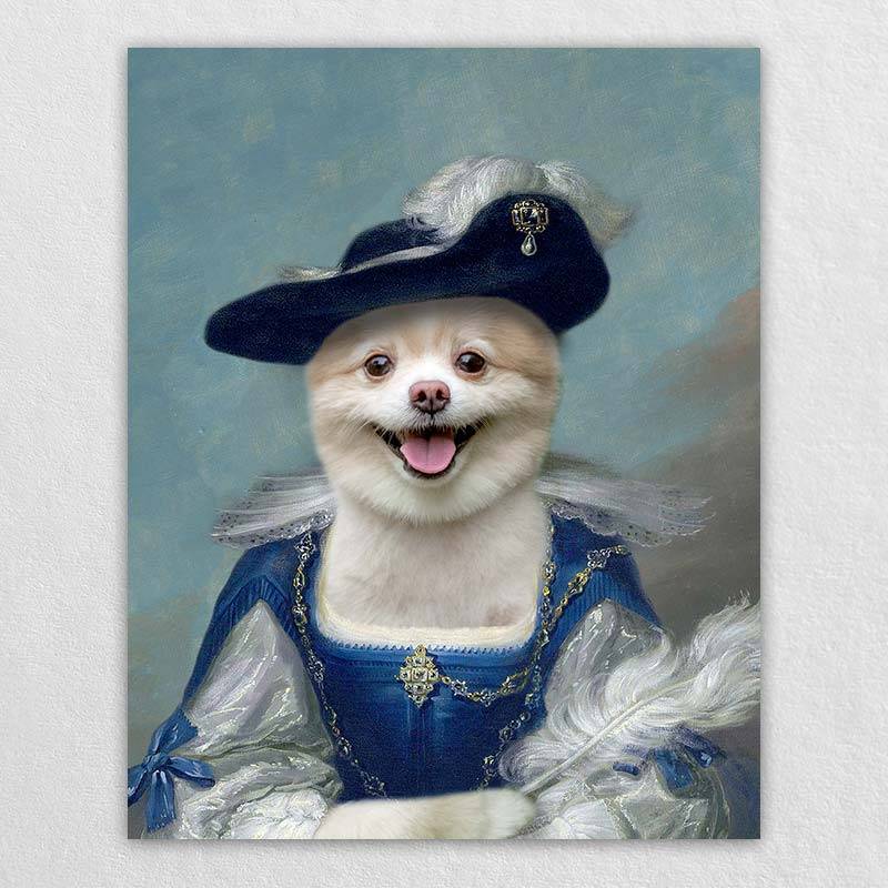 Queen Royal Pet Dog Portrait Regal Canvas