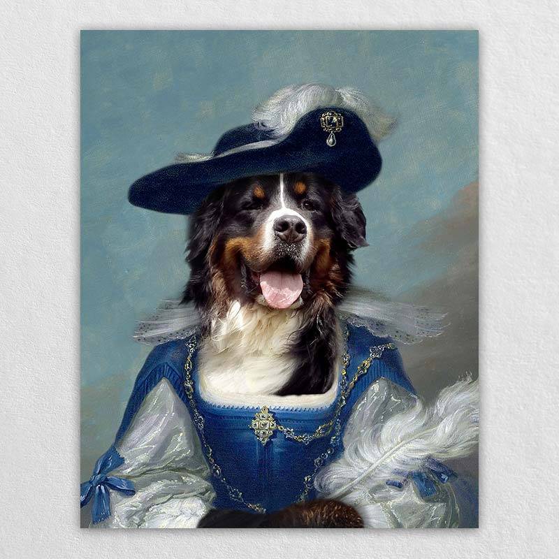 Queen Royal Pet Dog Portrait Regal Canvas