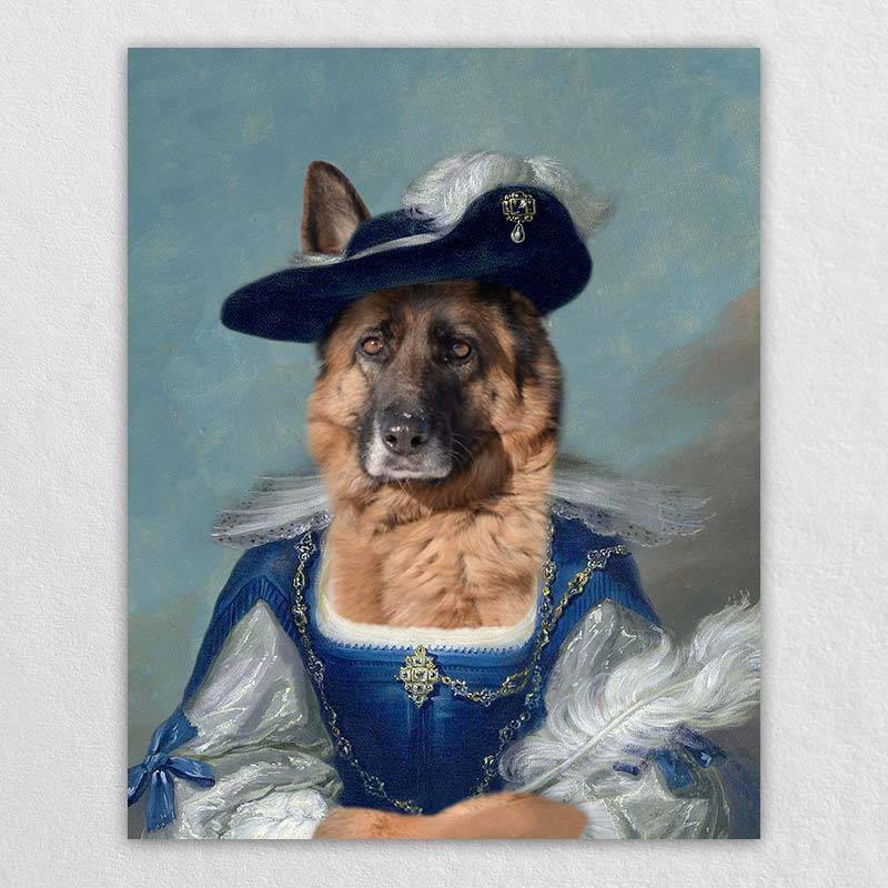 Queen Royal Pet Dog Portrait Regal Canvas