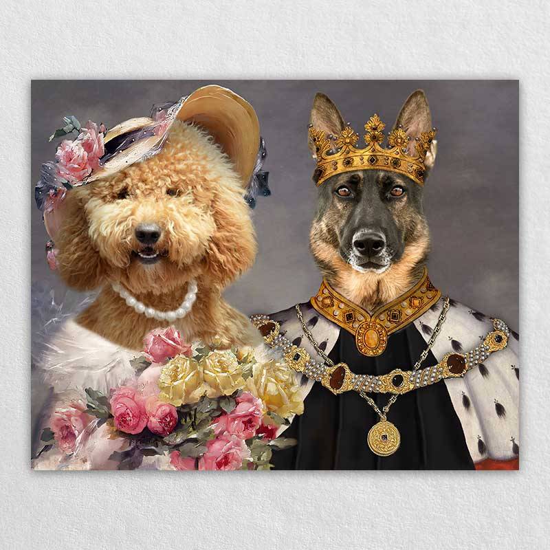 Custom Royal King And Queen Pet Portrait