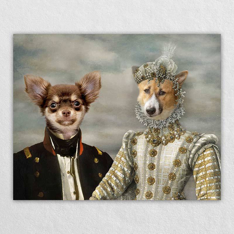 Custom Royal Dog Portraits Pet Artwork