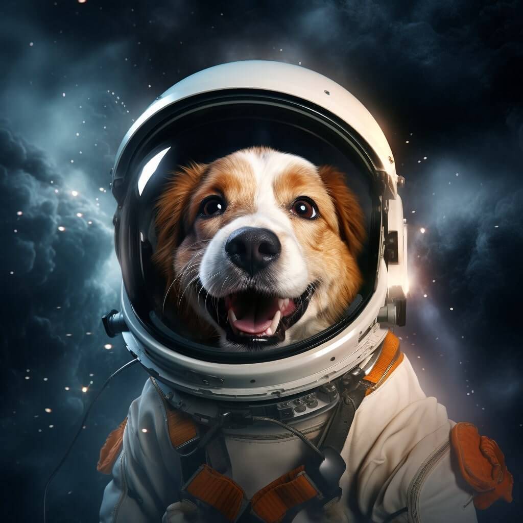Pet Dog In An Astronaut Suit