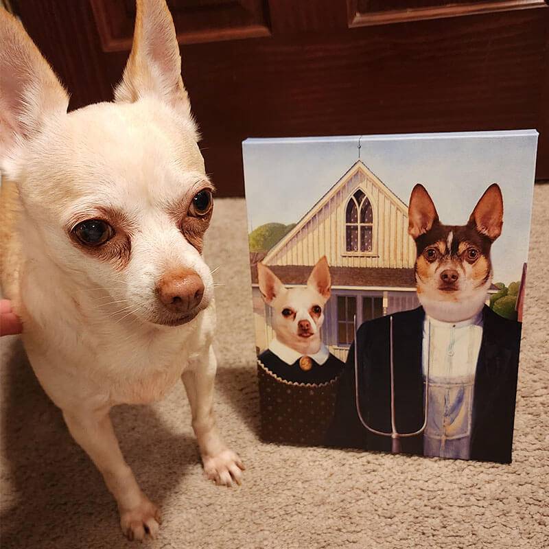 8" x 10" Custom Pet Portrait Canvas (buy 5 digital pet portraits get it for free)