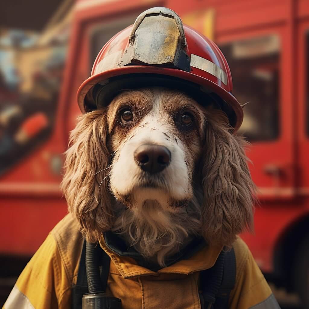 Custom Painting in Dogs with Firefighter Flair