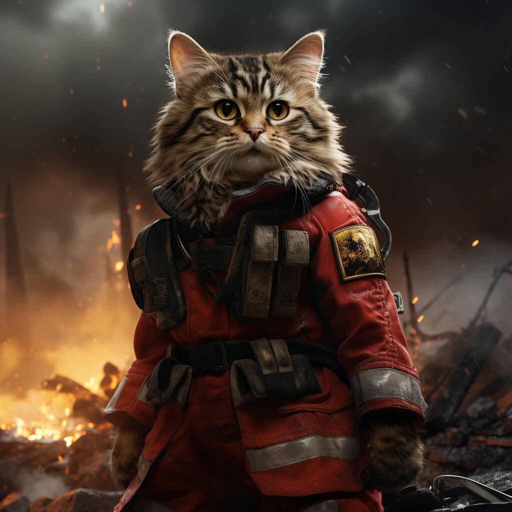 Paintings Of Firefighters Pet Photo Portraits