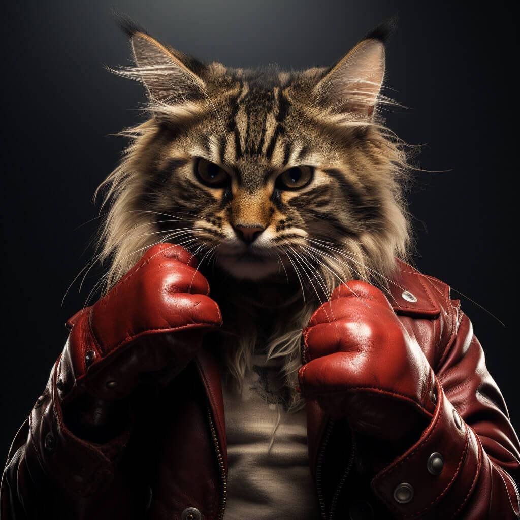 Boxing Canvas Wall Art Pop Cool Cat Art Pet Portraits