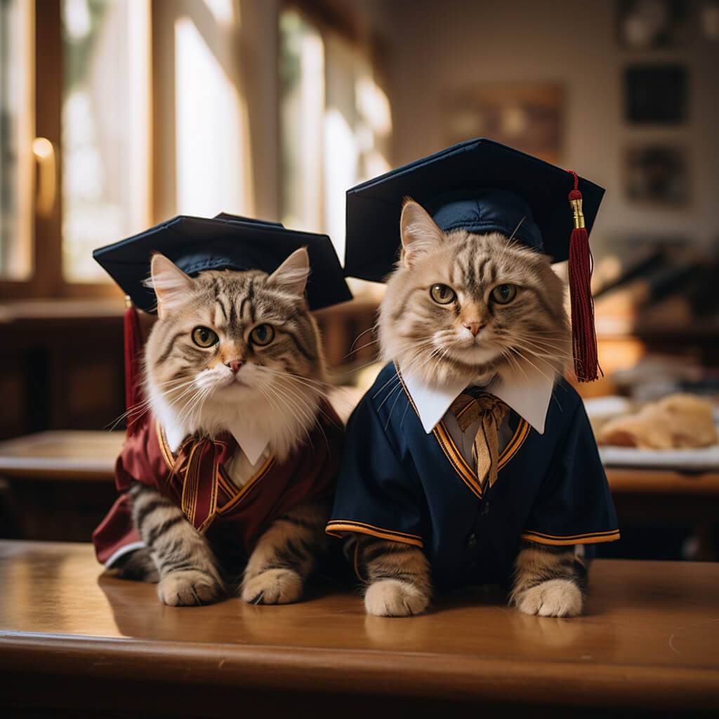 Cute Academic Cat Dog Face Paint