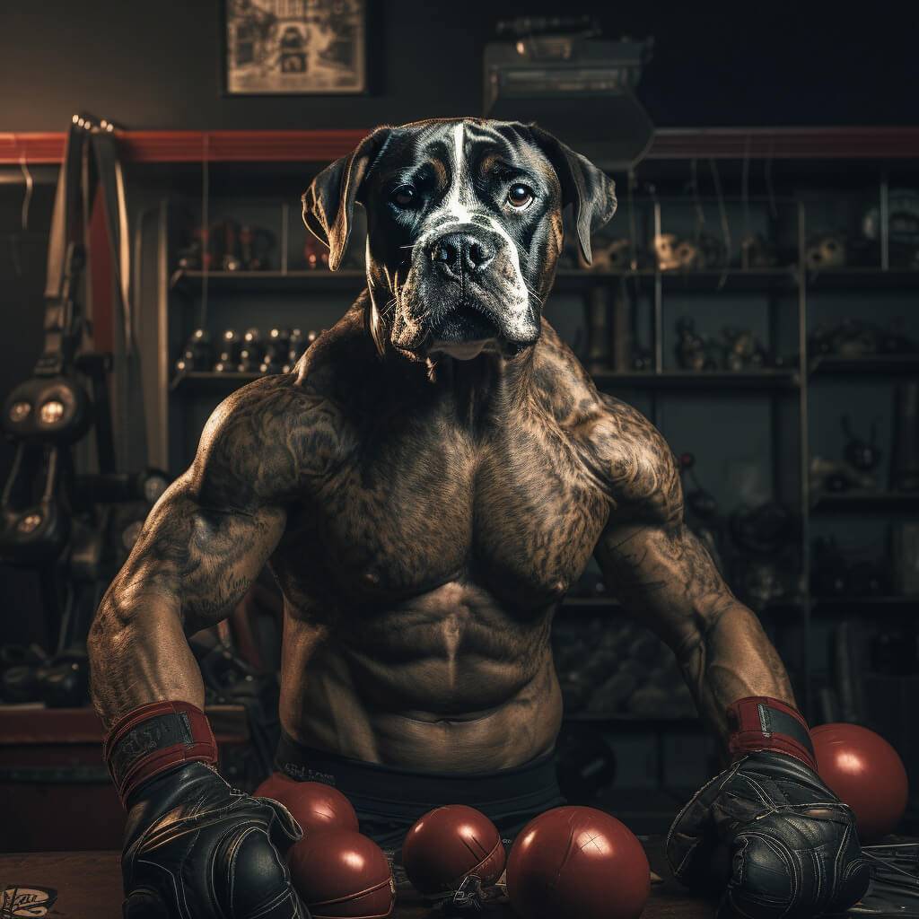 Cool Boxing Photos Custom Pet Dog Pop Art Canvas