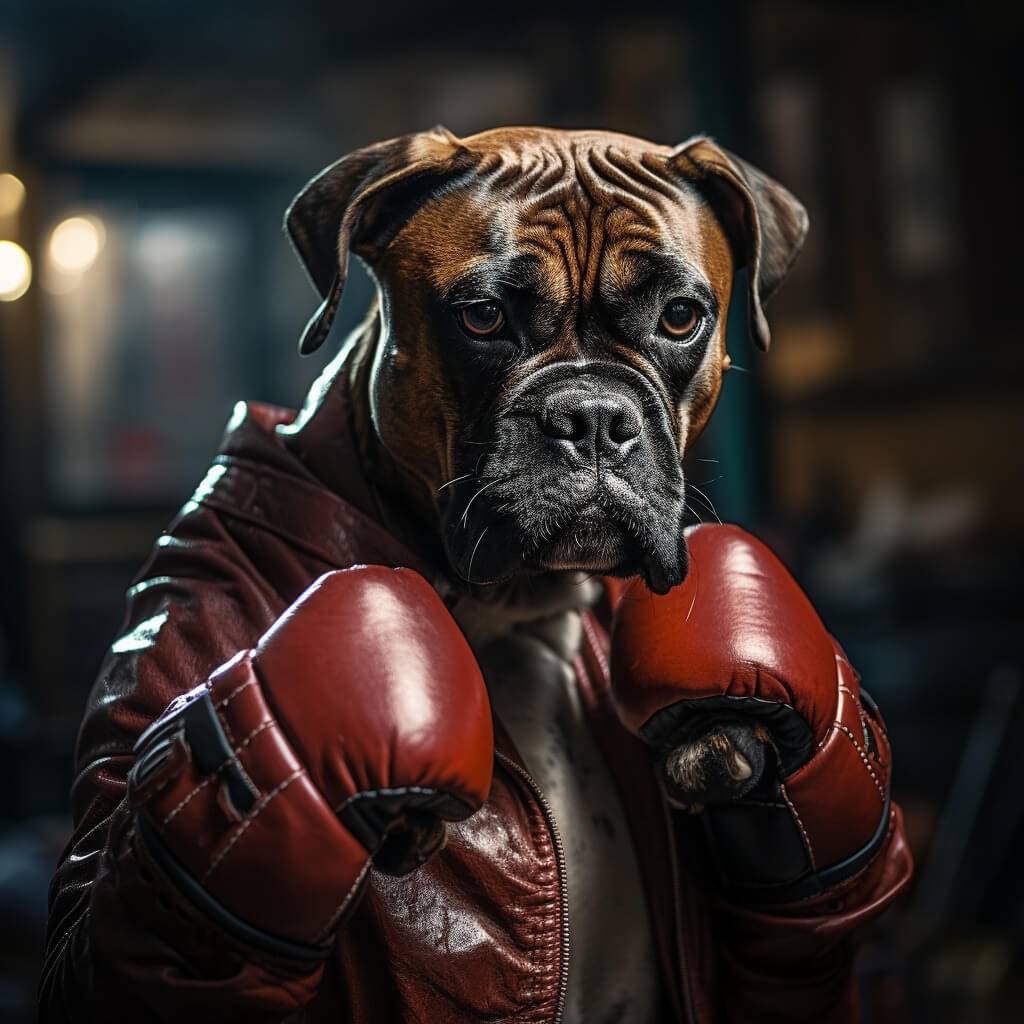 Boxing Action Photos Dog Artwork Canvas Print Your Pet