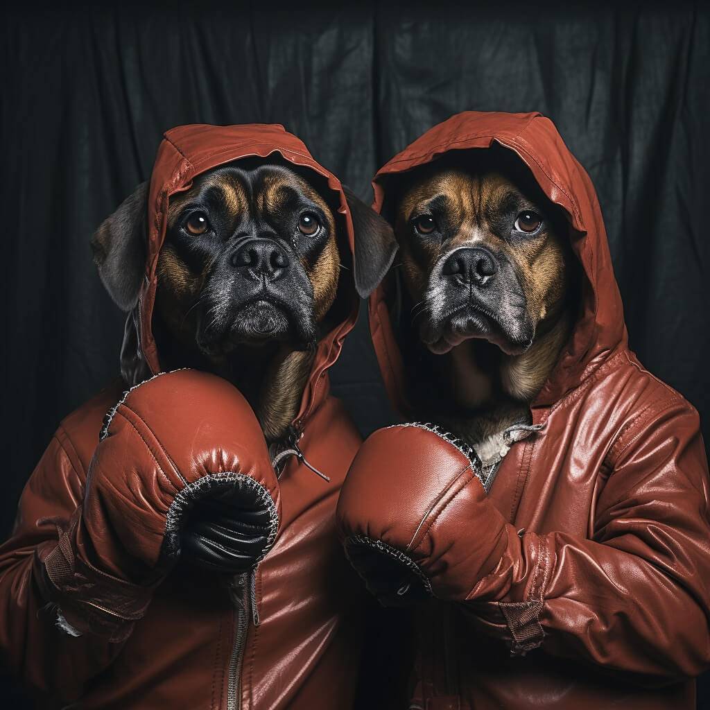 Boxing Gloves Drawing Images Modern Dog Art Pet Photo Prints