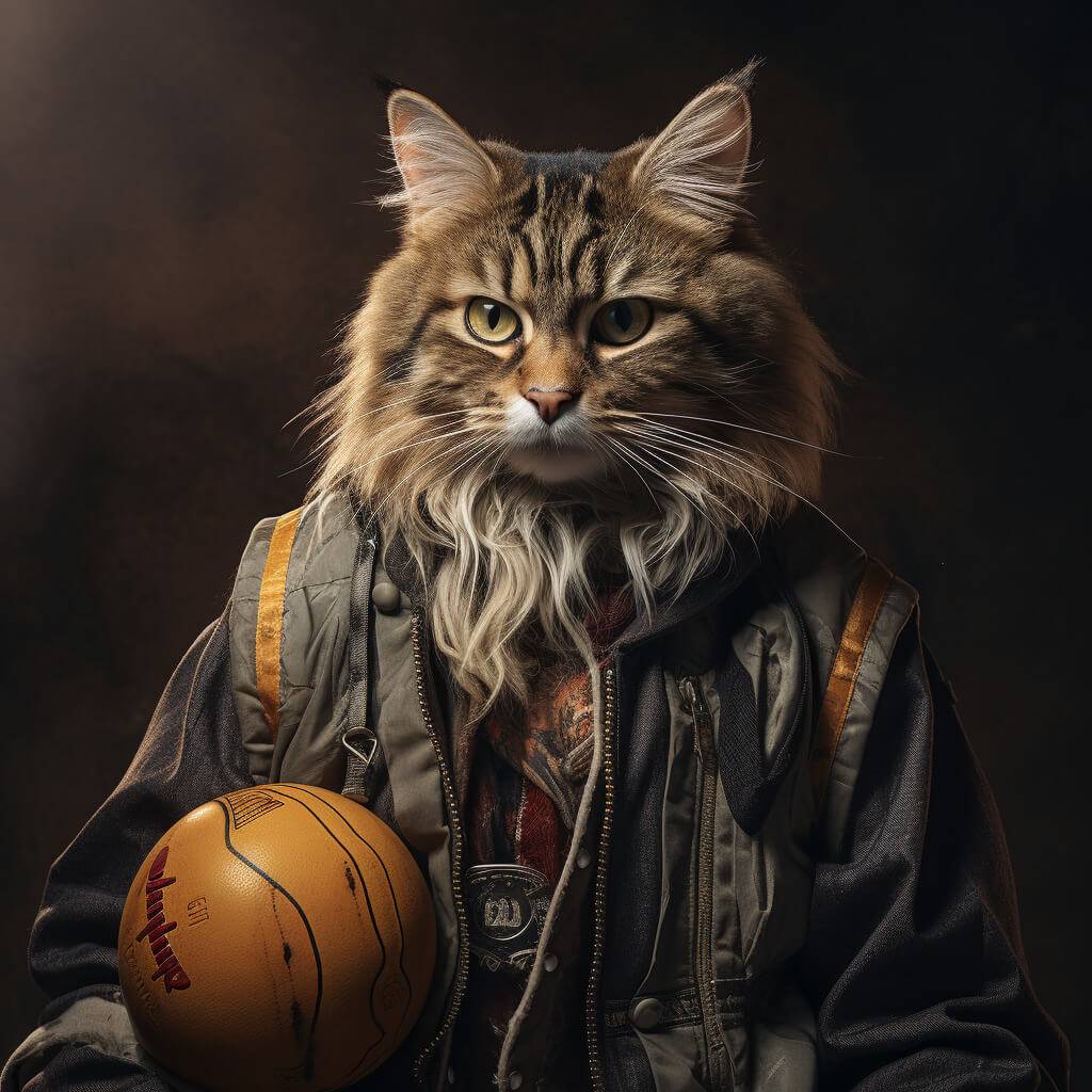 Basketball Court Picture for Plays Cat Family Art