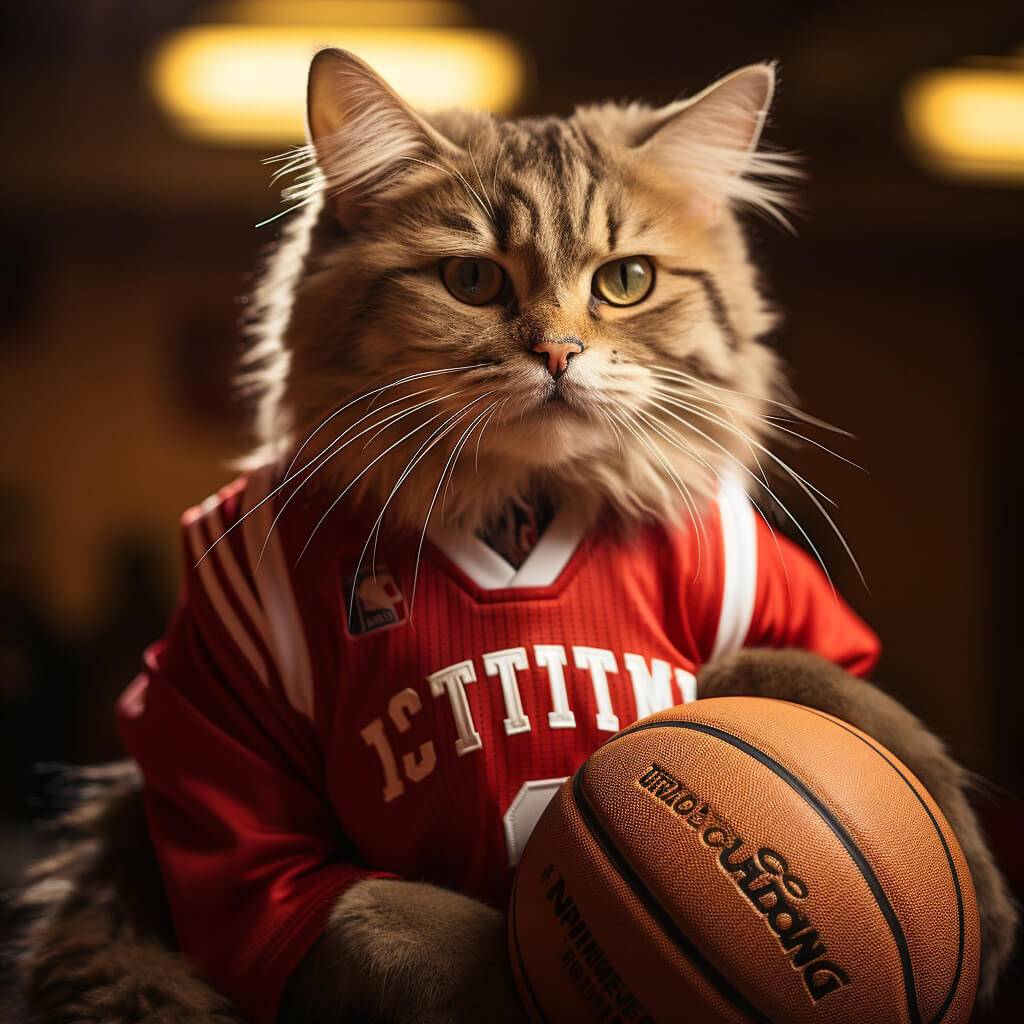 Cool Pictures Basketball Cat Art Wall