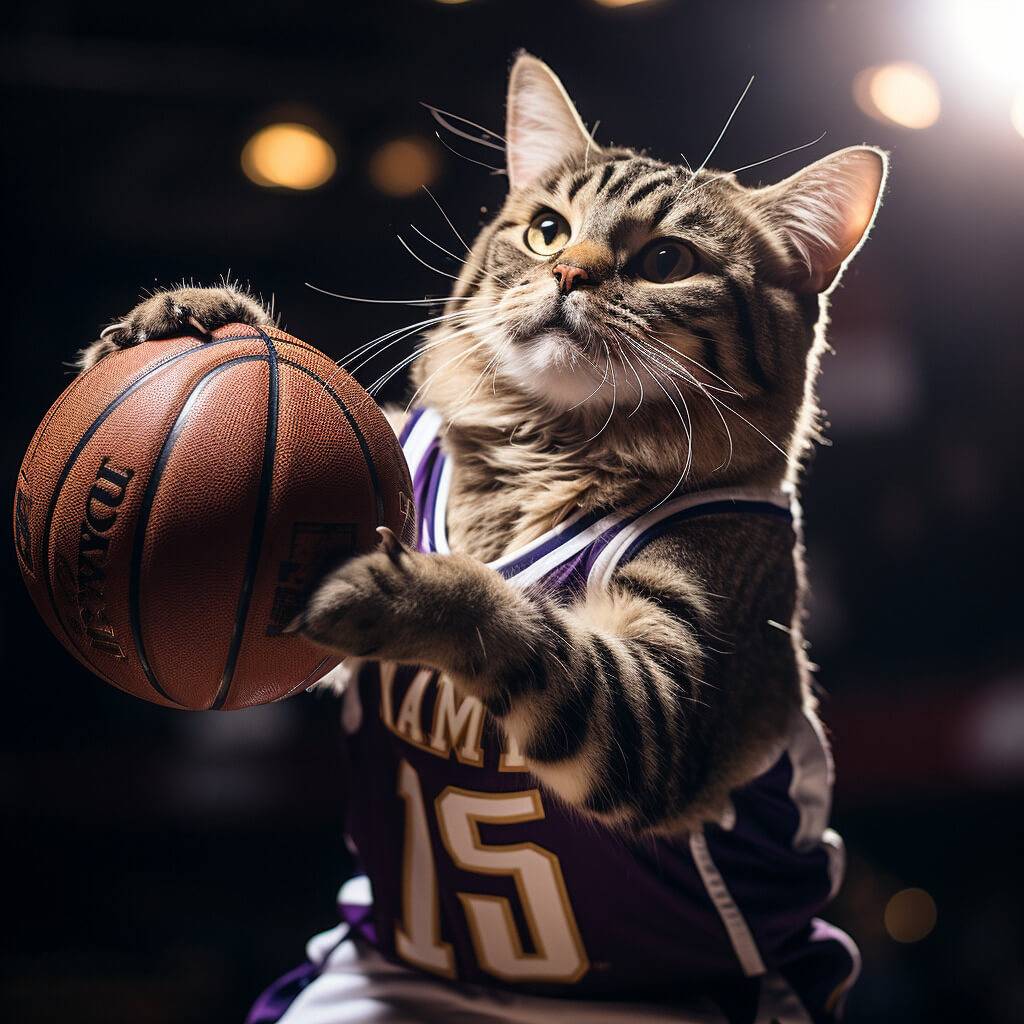 Cool Basketball Pictures Art Cat Cute Custom Pet Painting